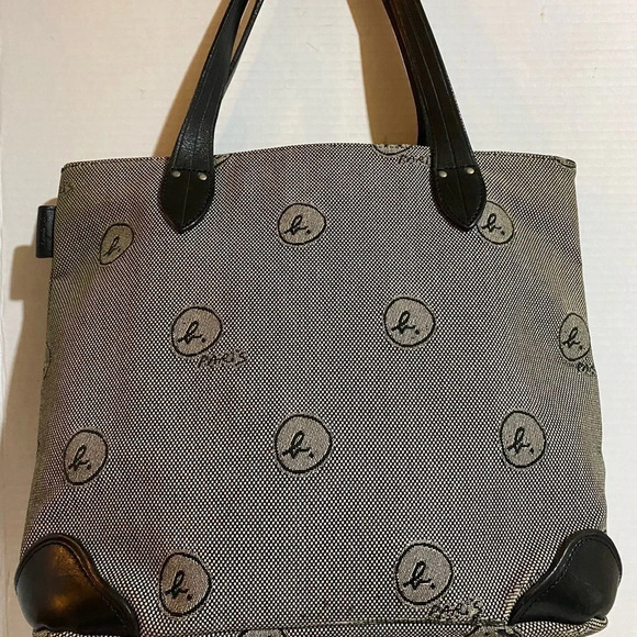 Agenes b voyage canvas leather tote handbag - Picture 2 of 12